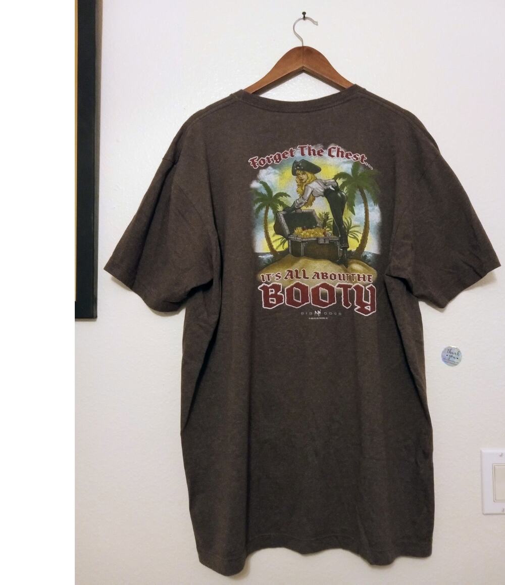VTG 2006 Big Dogs x Hawk All About The Booty Graphic T-Shirt Double Sided SZ XL